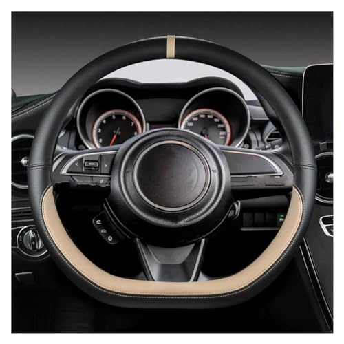 DZSQWETYU Atmungsaktiver Lenkradbezug Mikrofaser-Leder D-Form 38 cm Auto-Lenkradabdeckung Für Suzuki Für Swift 2017 2018 2019 2020 2021 2022 Auto-Lenkradabdeckung(Beige) von DZSQWETYU