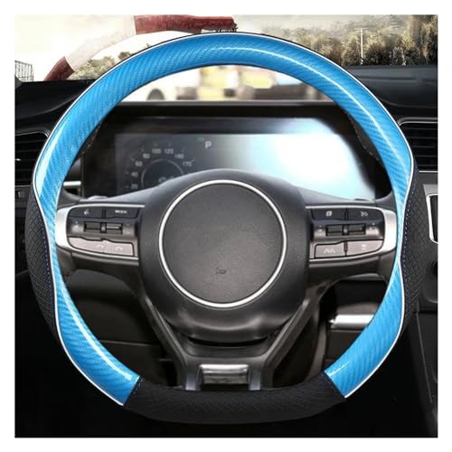 DZSQWETYU Atmungsaktiver Lenkradbezug O Form D Form 38CM Auto Lenkrad Abdeckung Für Kia Für Rio 2 3 4 Für X-line K2 K3 K4 K5 KX1 KX3 KX5 Auto-Lenkradabdeckung(Blue D Shape) von DZSQWETYU