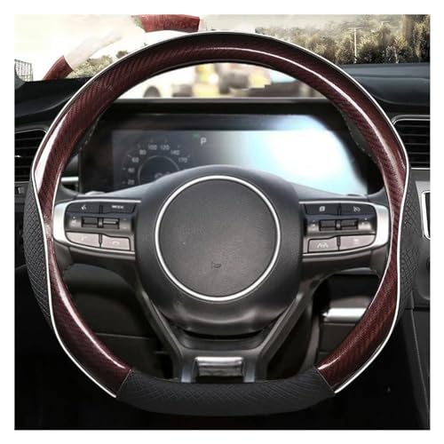 DZSQWETYU Atmungsaktiver Lenkradbezug O Form D Form 38CM Auto Lenkrad Abdeckung Für Kia Für Rio 2 3 4 Für X-line K2 K3 K4 K5 KX1 KX3 KX5 Auto-Lenkradabdeckung(Coffee D Shape) von DZSQWETYU