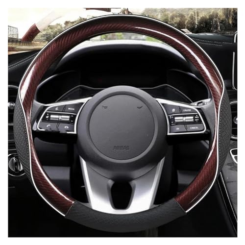 DZSQWETYU Atmungsaktiver Lenkradbezug O Form D Form 38CM Auto Lenkrad Abdeckung Für Kia Für Rio 2 3 4 Für X-line K2 K3 K4 K5 KX1 KX3 KX5 Auto-Lenkradabdeckung(Coffee O Shape) von DZSQWETYU