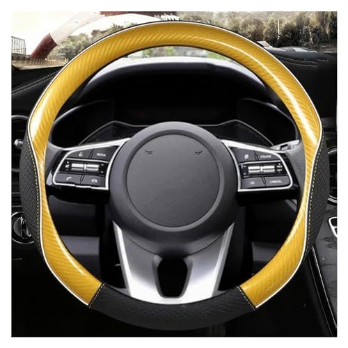 DZSQWETYU Atmungsaktiver Lenkradbezug O Form D Form 38CM Auto Lenkrad Abdeckung Für Kia Für Rio 2 3 4 Für X-line K2 K3 K4 K5 KX1 KX3 KX5 Auto-Lenkradabdeckung(Gold O Shape) von DZSQWETYU