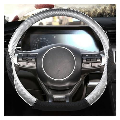 DZSQWETYU Atmungsaktiver Lenkradbezug O Form D Form 38CM Auto Lenkrad Abdeckung Für Kia Für Rio 2 3 4 Für X-line K2 K3 K4 K5 KX1 KX3 KX5 Auto-Lenkradabdeckung(Grey D Shape) von DZSQWETYU