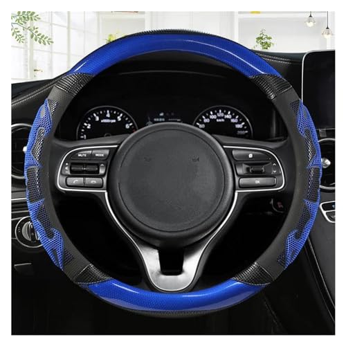 DZSQWETYU Atmungsaktiver Lenkradbezug O Form D Form 38CM Auto Lenkrad Abdeckung Für Kia Für Rio 2 3 4 K2 K3 K4 K5 K3S KX1 KX3 KX5 KX7 Für Rio Für Soul Auto-Lenkradabdeckung(Blue O Shape) von DZSQWETYU