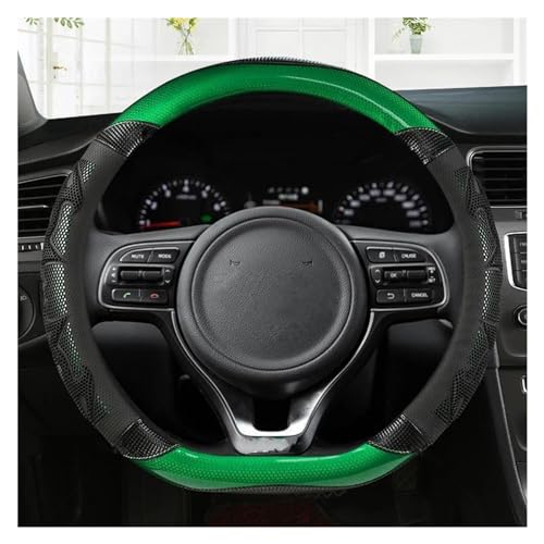 DZSQWETYU Atmungsaktiver Lenkradbezug O Form D Form 38CM Auto Lenkrad Abdeckung Für Kia Für Rio 2 3 4 K2 K3 K4 K5 K3S KX1 KX3 KX5 KX7 Für Rio Für Soul Auto-Lenkradabdeckung(Green D Shape) von DZSQWETYU