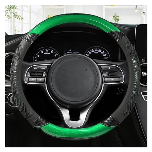 DZSQWETYU Atmungsaktiver Lenkradbezug O Form D Form 38CM Auto Lenkrad Abdeckung Für Kia Für Rio 2 3 4 K2 K3 K4 K5 K3S KX1 KX3 KX5 KX7 Für Rio Für Soul Auto-Lenkradabdeckung(Green O Shape) von DZSQWETYU