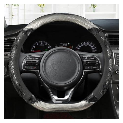 DZSQWETYU Atmungsaktiver Lenkradbezug O Form D Form 38CM Auto Lenkrad Abdeckung Für Kia Für Rio 2 3 4 K2 K3 K4 K5 K3S KX1 KX3 KX5 KX7 Für Rio Für Soul Auto-Lenkradabdeckung(Grey D Shape) von DZSQWETYU