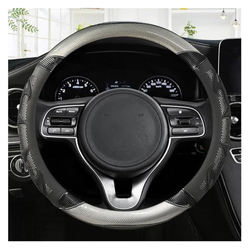 DZSQWETYU Atmungsaktiver Lenkradbezug O Form D Form 38CM Auto Lenkrad Abdeckung Für Kia Für Rio 2 3 4 K2 K3 K4 K5 K3S KX1 KX3 KX5 KX7 Für Rio Für Soul Auto-Lenkradabdeckung(Grey O Shape) von DZSQWETYU