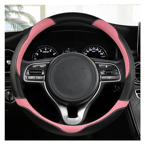 DZSQWETYU Atmungsaktiver Lenkradbezug O Form D Form 38CM Auto Lenkrad Abdeckung Für Kia Für Rio 2 3 4 K2 K3 K4 K5 K3S KX1 KX3 KX5 KX7 Für Rio Für Soul Auto-Lenkradabdeckung(Pink O Shape) von DZSQWETYU