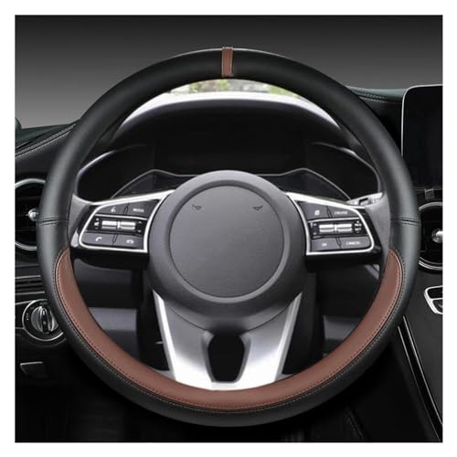 DZSQWETYU Atmungsaktiver Lenkradbezug O Form D Form 38CM Leder Auto Lenkrad Abdeckung Für Kia Für Seltos Für Soul Für Rio 3 4 5 K3 K5 2022 KX3 KX5 2022 Auto-Lenkradabdeckung(Coffee O Shape) von DZSQWETYU