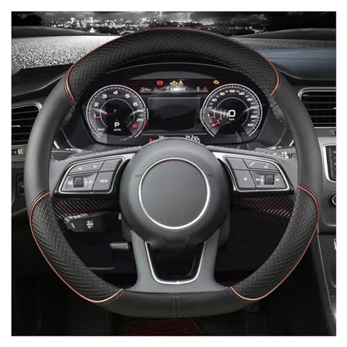 DZSQWETYU Atmungsaktiver Lenkradbezug O Form D Form 38CM Mikrofaser Leder Auto Lenkrad Abdeckung Für A1 A3 A4 A5 A6 A7 A8 Q2 Q3 Q5 Q7 Q8 R8 Auto-Lenkradabdeckung(Coffee D Shape) von DZSQWETYU