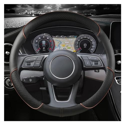 DZSQWETYU Atmungsaktiver Lenkradbezug O Form D Form 38CM Mikrofaser Leder Auto Lenkrad Abdeckung Für A1 A3 A4 A5 A6 A7 A8 Q2 Q3 Q5 Q7 Q8 R8 Auto-Lenkradabdeckung(Coffee O Shape) von DZSQWETYU