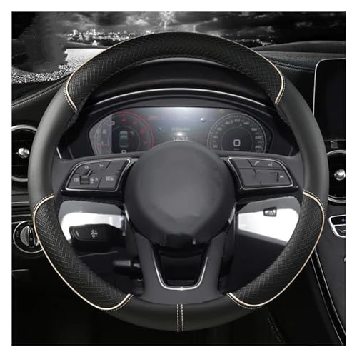 DZSQWETYU Atmungsaktiver Lenkradbezug O Form D Form Auto Lenkrad Abdeckung Mikrofaser Leder Für A1 8X A2 A3 Q3 Q5 Q2 A4 A5 A6 Für Avant Auto-Lenkradabdeckung(O Shape Beige) von DZSQWETYU