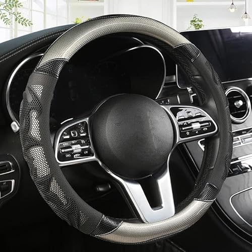 DZSQWETYU Atmungsaktiver Lenkradbezug O Form D Form Auto Lenkräder Abdeckung Für Mercedes Für Benz GLE GLS Klasse GLK260 GLC200 LG350 ML300 GL3320 GLS Auto-Lenkradabdeckung(Grey O Shape) von DZSQWETYU