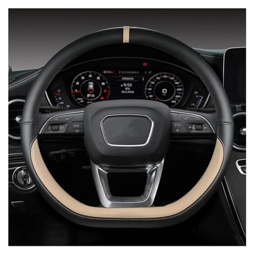 DZSQWETYU Atmungsaktiver Lenkradbezug O Form D Form Leder Auto Lenkräder Abdeckung Für A2 A3 A4 A5 A6 A7 A8l Q2 Q3 Q5 Q7 S2 S3 Für Sportback Für Avant Auto-Lenkradabdeckung(BEIGE D Shape) von DZSQWETYU