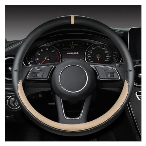 DZSQWETYU Atmungsaktiver Lenkradbezug O Form D Form Leder Auto Lenkräder Abdeckung Für A2 A3 A4 A5 A6 A7 A8l Q2 Q3 Q5 Q7 S2 S3 Für Sportback Für Avant Auto-Lenkradabdeckung(BEIGE O Shape) von DZSQWETYU