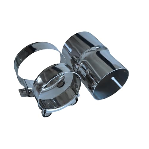 DZSQWETYU Schalldämpfer Universal Edelstahl Auspuffrohr Reduzieradapter Auspuffrohr Pipeline Geschweißtes Rohr Auto Motorrad Zubehör Auspuffkrümmer(I.D 51MM-48MM) von DZSQWETYU