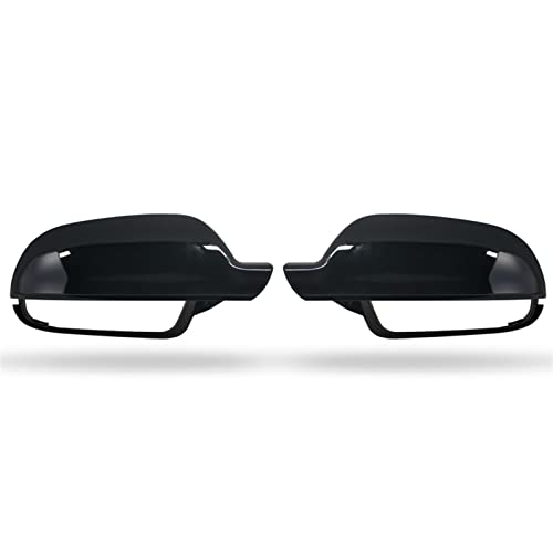 DZSQWETYU Spiegelkappe Leuchtend Schwarz Mit Clips Autotür Seitenspiegelkappen Rückspiegelabdeckung Für A4 A5 B8 A3 8P A6 C6 Q3 Abdeckkappen(Bright Black) von DZSQWETYU