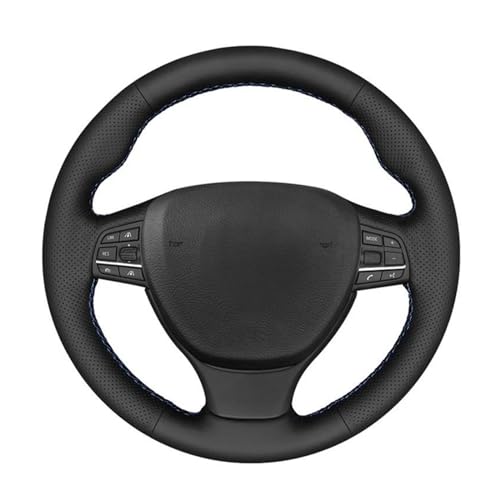 DZSTAIYOUSM Atmungsaktiver Lenkradbezug DIY Schwarze Handgenähte Auto-Lenkradabdeckung Für F10 F11 (Touring) F07 F12 F13 F06 F01 F02 Für M5 Lenkradabdeckung(Red Thread) von DZSTAIYOUSM