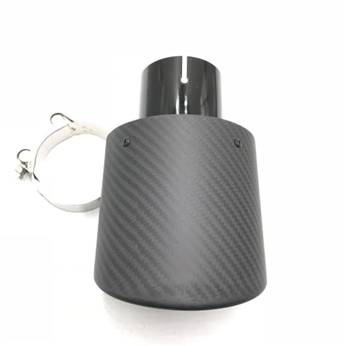DZSYINGLONGSM Endrohre 1 Stücke Schwarz Oval Slanted Carbon Fiber Auspuff Spitze Auspuff Schalldämpfer Rohr Für Benz Auto Styling Auspuff Endrohr(57-115MM Matt) von DZSYINGLONGSM