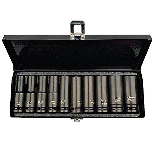 10tlg. Steckschlüsselsatz 8-24mm Sechskant Nüsse -Metric 1/2 Zoll Kraft-Steckschlüssel-Einsatz Set von XRMXF