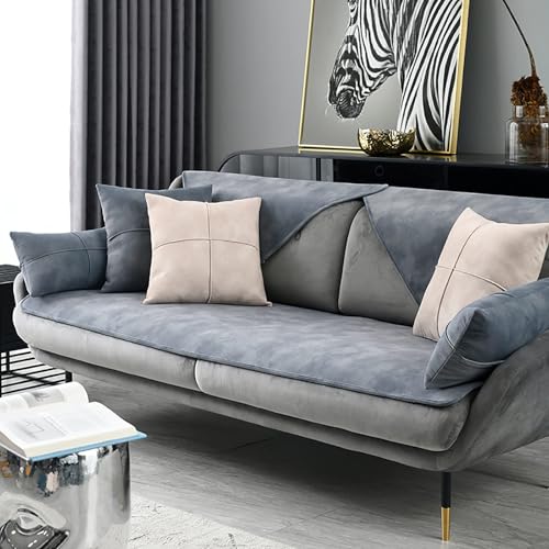 DZWAZD Sofabezug 1 2 3 4 sitzer,Chenille sofabezug l Form Sofa überzug ecksofa rutschfest Sofa Überwurf,sofaüberwurf l Form,Einfarbig Couch überzug,sofaschoner von DZWAZD