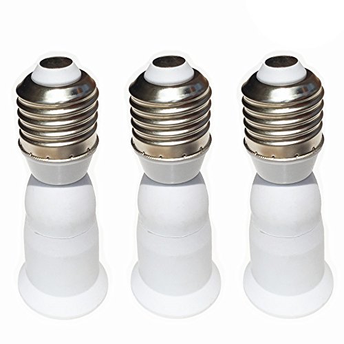 DZYDZR 3 Stück Weiß 95mm Verlängerung E27 auf E27 Extender LED-Lampen Basis Adapter von DZYDZR