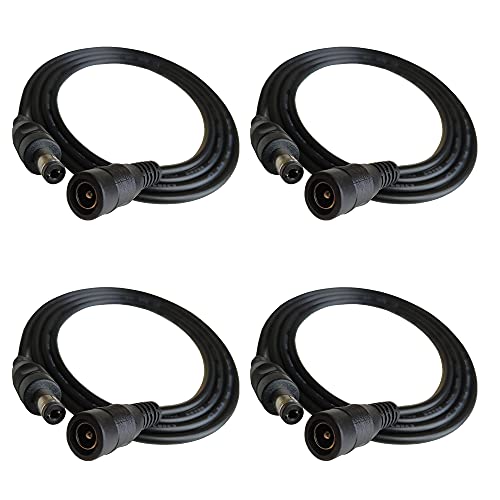 DZYDZR 4 Stück DC 12V Verlängerungskabel 1m Netzkabel 5,5 x 2,1mm Hohlstecker Männlichen zu Weiblichen 22AWG Kupferdraht für CCTV Kamera (3.3ft) von DZYDZR