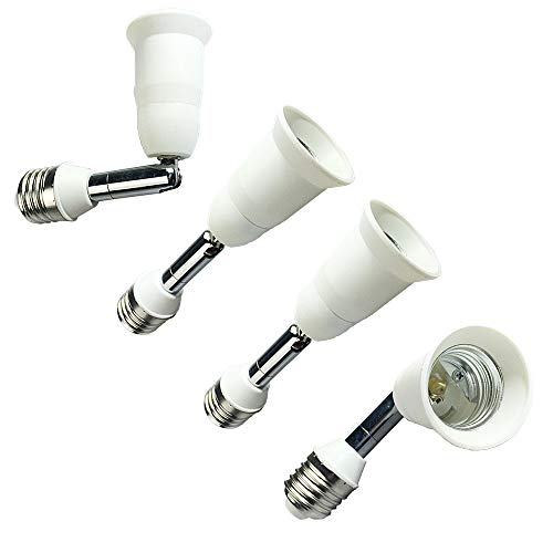 DZYDZR 4 Stück Weiß E27/E26 Verlängerung LED Lampensockel E27 auf E27 Extender Basis Adapter 360 Grad Drehung 14cm DZYDZR 4 Stück Weiß E27/E26 Verlängerung LED Lampensockel E27 auf E27 Extender Basis Adapter 360 Grad Drehung 14cm von DZYDZR