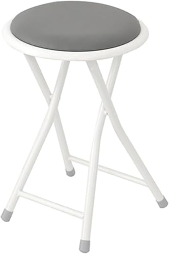DZYHFCO 48,3 cm rückenfreier Klapp-Barhocker mit Fußstütze, tragbarer, faltbarer, gepolsterter Klappstuhl mit 120 kg (grau) von DZYHFCO