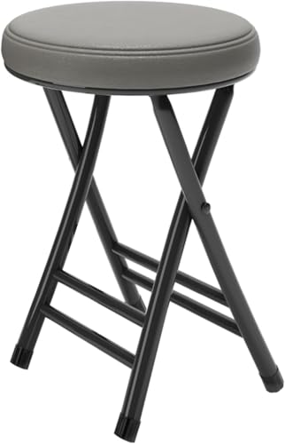 DZYHFCO 50,8 cm faltbarer hoher Barhocker mit Fußstütze, keine Montage, tragbarer Küchen-Klappstuhl für Erwachsene mit (Schwarz-Grau) von DZYHFCO