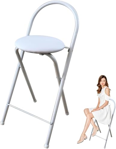 DZYHFCO 61 cm großer klappbarer Barhocker mit bequemer Rückenlehne, tragbarer, faltbarer, gepolsterter Küchenstuhl mit 120 kg DZYHFCO 61 cm großer klappbarer Barhocker mit bequemer Rückenlehne, tragbarer, faltbarer, gepolsterter Küchenstuhl mit 120 kg von DZYHFCO