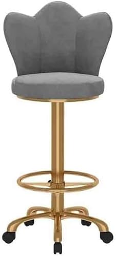 DZYHFCO Bar-Kasseninseltisch, Esstisch, Esstisch, Schreibtisch, Sitzlehne, hohe Helligkeit, luxuriös, schlichtes Metall, für Küche (Grau) von DZYHFCO