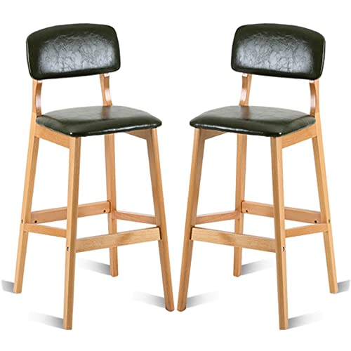 DZYHFCO Barhocker, 2er-Set, Barstühle, Küche, Frühstück mit hoher Rückenlehne und Fußstütze, Kunstleder gepolstert, G, Sitzhöhe 71 cm von DZYHFCO