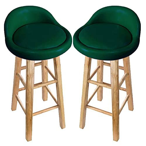DZYHFCO Barhocker, 2er-Set, PU-Leder, gepolsterte Sitzfläche mit niedriger Rückenlehne, ohne Armlehne, Holzbeine, Küche, Frühstück (B, Sitzhöhe 70 cm) von DZYHFCO
