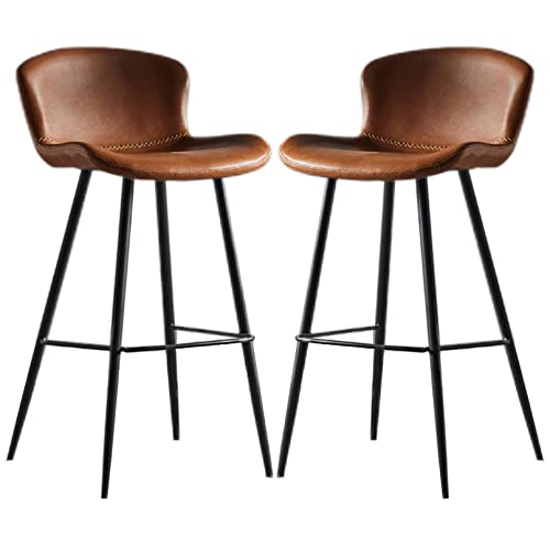 DZYHFCO Barhocker, 2er-Set, Stühle mit PU-Leder gepolsterter Sitz, feste Höhe, Hochstühle mit Rückenlehne, Bauernhaus DZYHFCO Barhocker, 2er-Set, Stühle mit PU-Leder gepolsterter Sitz, feste Höhe, Hochstühle mit Rückenlehne, Bauernhaus von DZYHFCO