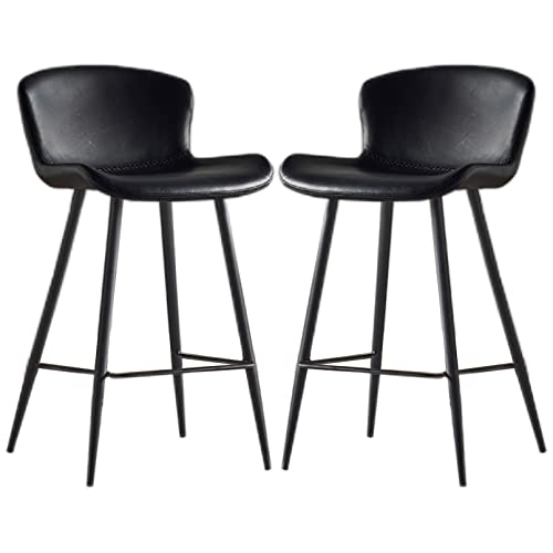 DZYHFCO Barhocker, 2er-Set, Stühle mit PU-Leder gepolsterter Sitzfläche, feste Höhe, Hochstühle mit Rückenlehne, Bauernhaus DZYHFCO Barhocker, 2er-Set, Stühle mit PU-Leder gepolsterter Sitzfläche, feste Höhe, Hochstühle mit Rückenlehne, Bauernhaus von DZYHFCO