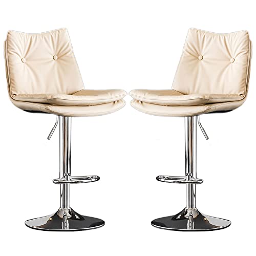 DZYHFCO Barhocker, 2er-Set, Thekenhöhe, Küchen-Esszimmerstühle, Sitze mit PU-Leder gepolstert für Wohnzimmer, (A) von DZYHFCO