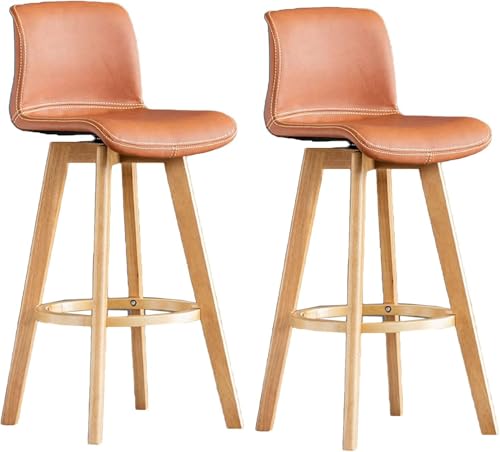 DZYHFCO Barhocker, Barhocker, Esszimmerstuhl, Hocker, 2er-Set, 360° drehbar, PU-Leder, Thekenhöhe (Orange, 61 cm Sitzhöhe) von DZYHFCO
