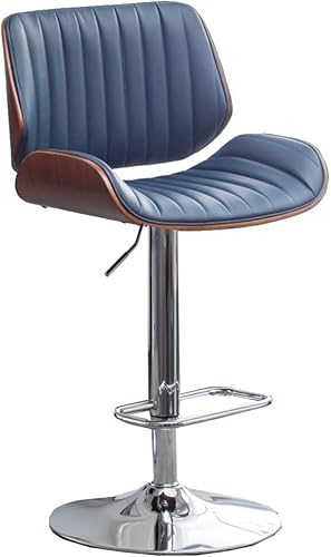 DZYHFCO Barhocker, Drehstuhl mit Rückenlehne, verstellbar, modern, Frühstücksbar, PU-Leder, Kücheninsel (Blau B) von DZYHFCO