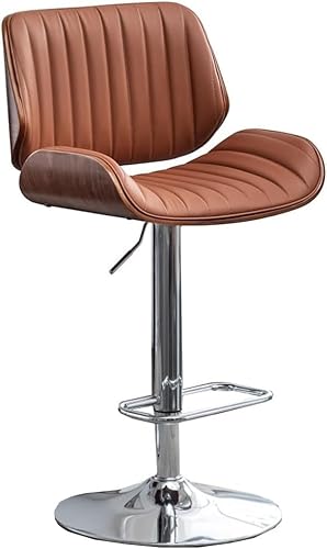 DZYHFCO Barhocker, Drehstuhl mit Rückenlehne, verstellbar, modern, Frühstücksbar, PU-Leder, Kücheninsel (Braun B) von DZYHFCO
