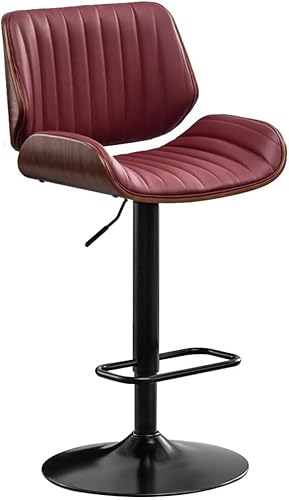 DZYHFCO Barhocker, Drehstuhl mit Rückenlehne, verstellbar, modern, Frühstücksbar, PU-Leder, Kücheninsel (Rot a) von DZYHFCO