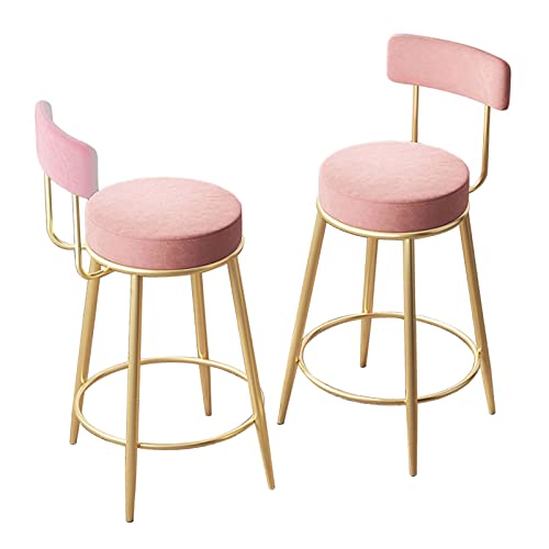 DZYHFCO Barhocker, Samt, gepolstert, Garage-/Ladensitz mit goldfarbenen Metallbeinen, Küchen-Frühstücks-Barstühle für Theke, von DZYHFCO