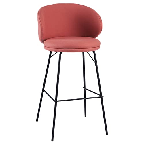 DZYHFCO Barhocker, feste Höhe, Kücheninselstuhl, Thekenhöhe, gepolsterter Hochstuhl mit Rückenlehne und Fußstütze (D, Sitzhöhe 65 cm) von DZYHFCO