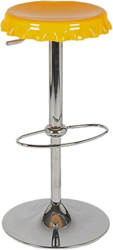 DZYHFCO Barhocker, kreative Bierbezug, verstellbare Hocker mit Metall-Fußstütze und Sockel, Barhocker, drehbar, Küche (gelb) von DZYHFCO