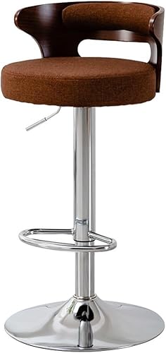 DZYHFCO Barhocker, modern, Kücheninsel, Drehstuhl, gepolstert, mit Rückenlehne und Fußstütze (Braun B) von DZYHFCO