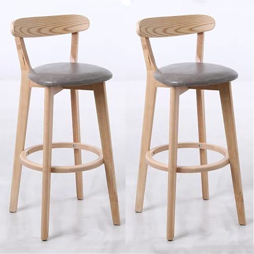DZYHFCO Barhocker, modernes Massivholz, Küchenstuhl, stilvolles Frühstück mit Rückenlehnen, Grau, 2 Stück DZYHFCO Barhocker, modernes Massivholz, Küchenstuhl, stilvolles Frühstück mit Rückenlehnen, Grau, 2 Stück von DZYHFCO