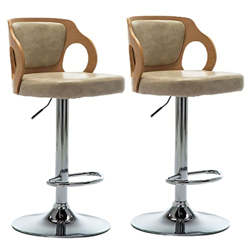 DZYHFCO Barhocker 2er Set Barhocker Frühstückstühle Esszimmerstuhl für Küche Theke Inseltresenhocker Gepolsterter Sitz Drehbar Verstellbar (B) von DZYHFCO