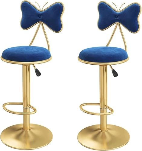 DZYHFCO Barhocker 2er Set Drehbar Theke Barhocker Schmetterling Rückenlehne Barstühle Höhenverstellbar Barhocker von DZYHFCO