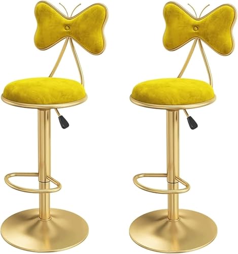 DZYHFCO Barhocker 2er Set Drehbar Theke Barhocker Schmetterling Rückenlehne Barstühle Höhenverstellbar Barhocker von DZYHFCO