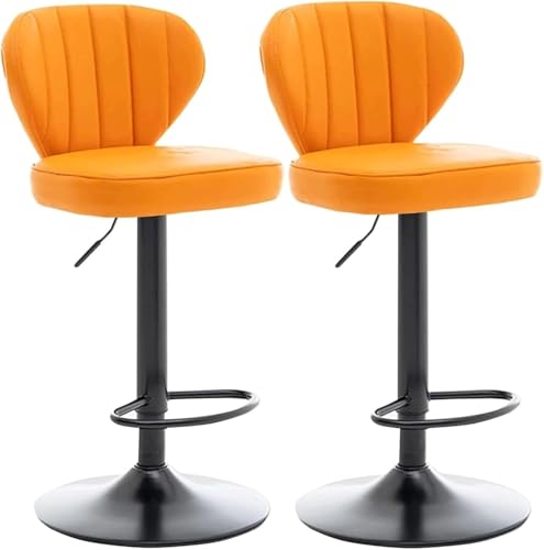 DZYHFCO Barhocker 2er Set Drehstühle PU-Leder mit Metallbeinen höhenverstellbar DZYHFCO Barhocker 2er Set Drehstühle PU-Leder mit Metallbeinen höhenverstellbar von DZYHFCO